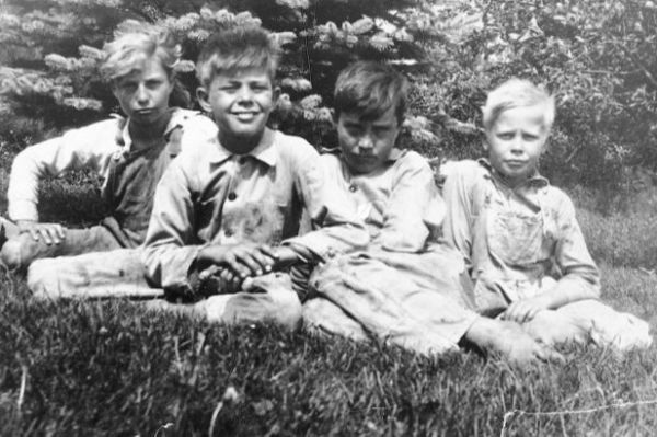 Harold Kindred, Orville McDonald, Ed Kindred and Earl Hormann were a few of the orphans housed at the Dell Rapids Home.